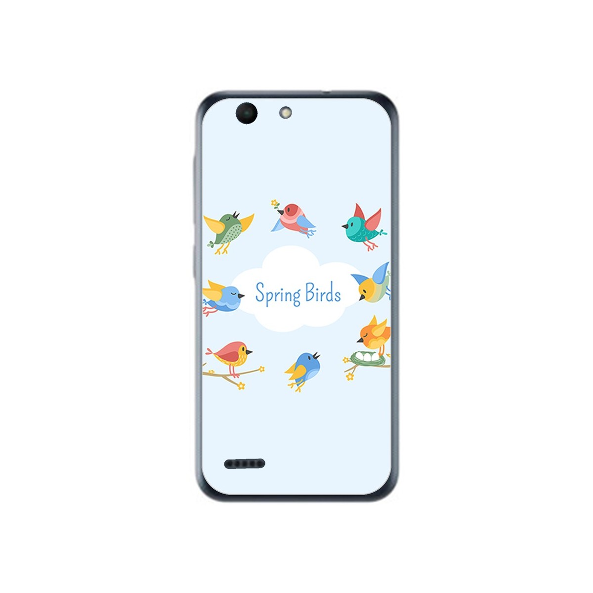 Funda Gel Tpu para Vodafone Smart E8 Diseño Spring Birds Dibujos