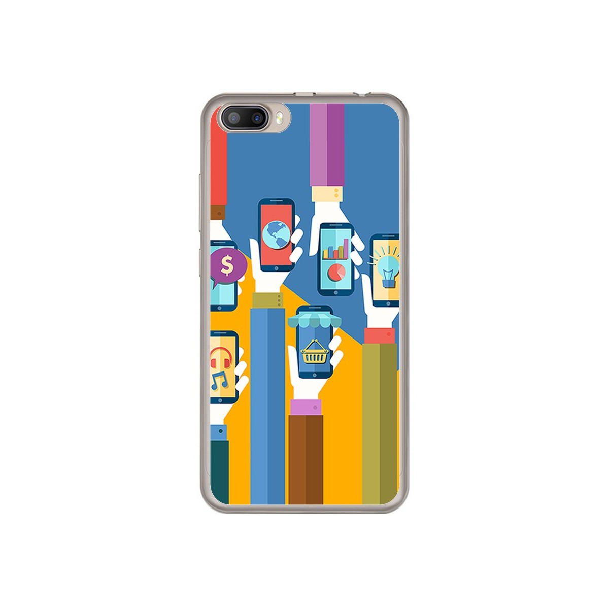 Funda Gel Tpu para Doogee Shoot 2 Diseño Apps Dibujos