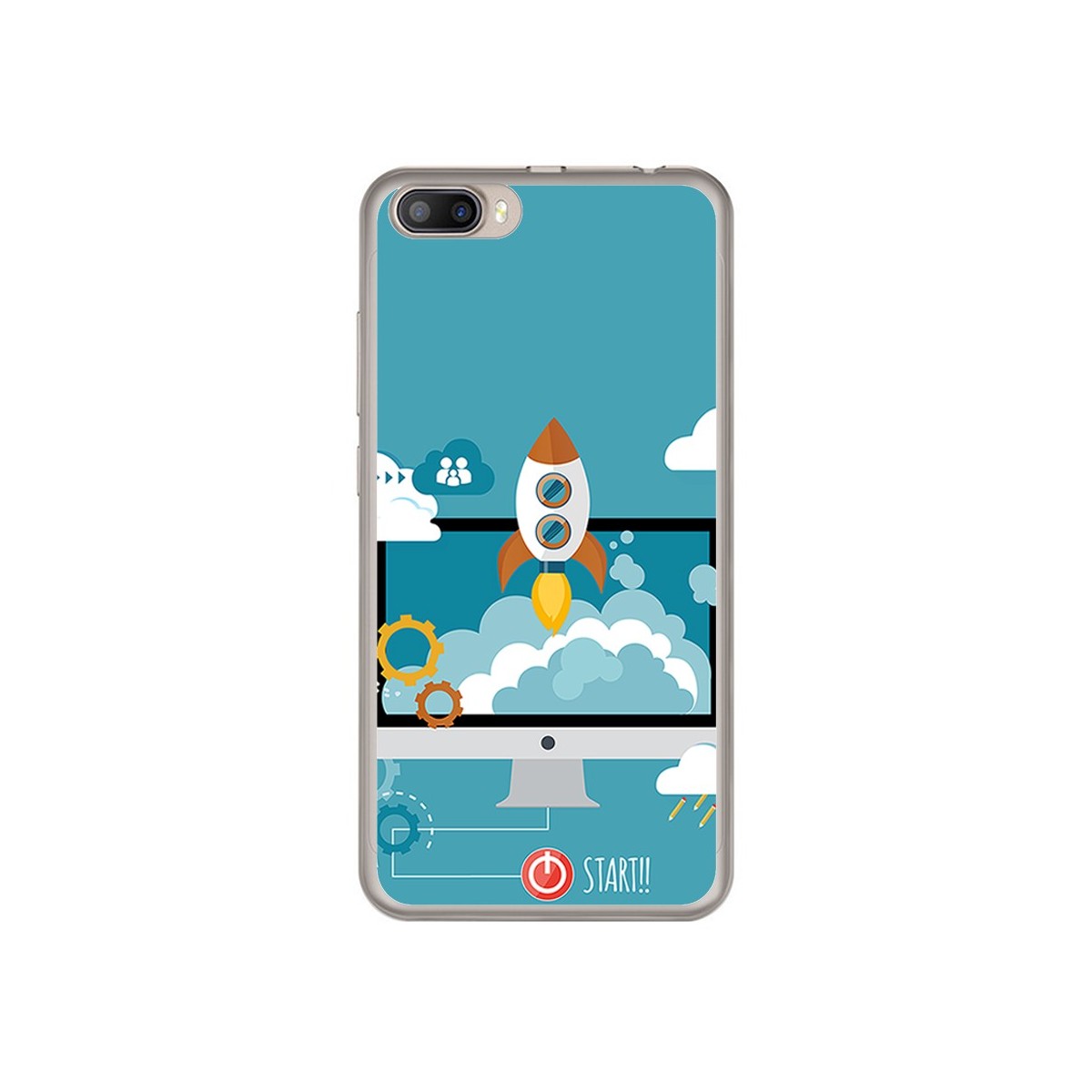 Funda Gel Tpu para Doogee Shoot 2 Diseño Cohete Dibujos