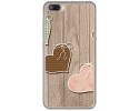 Funda Gel Tpu para Doogee Shoot 2 Diseño Corazones Madera Dibujos