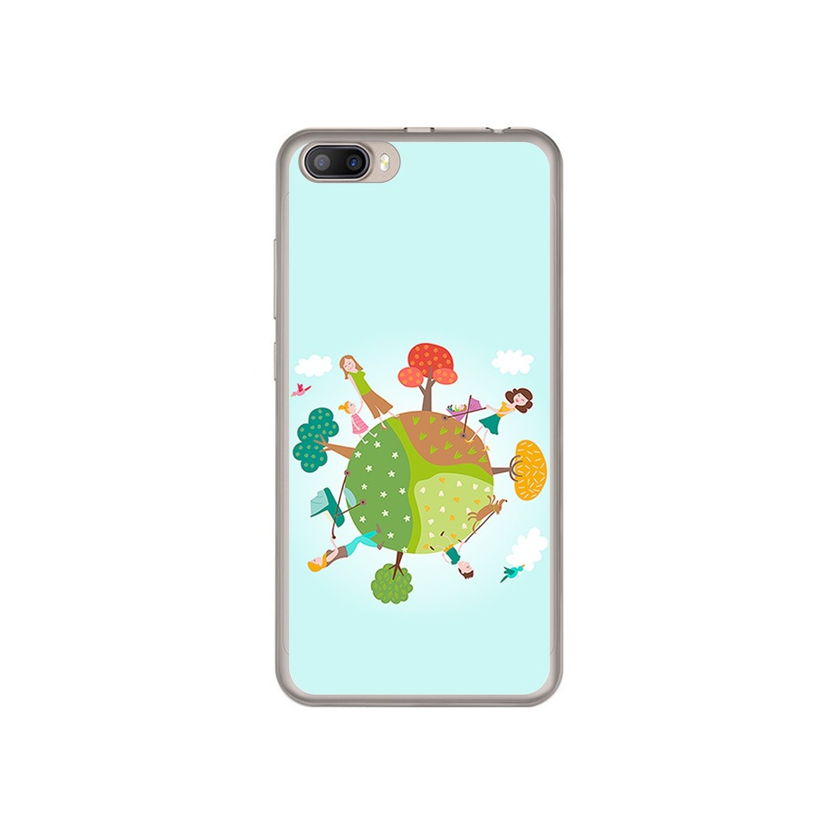 Funda Gel Tpu para Doogee Shoot 2 Diseño Familia Dibujos