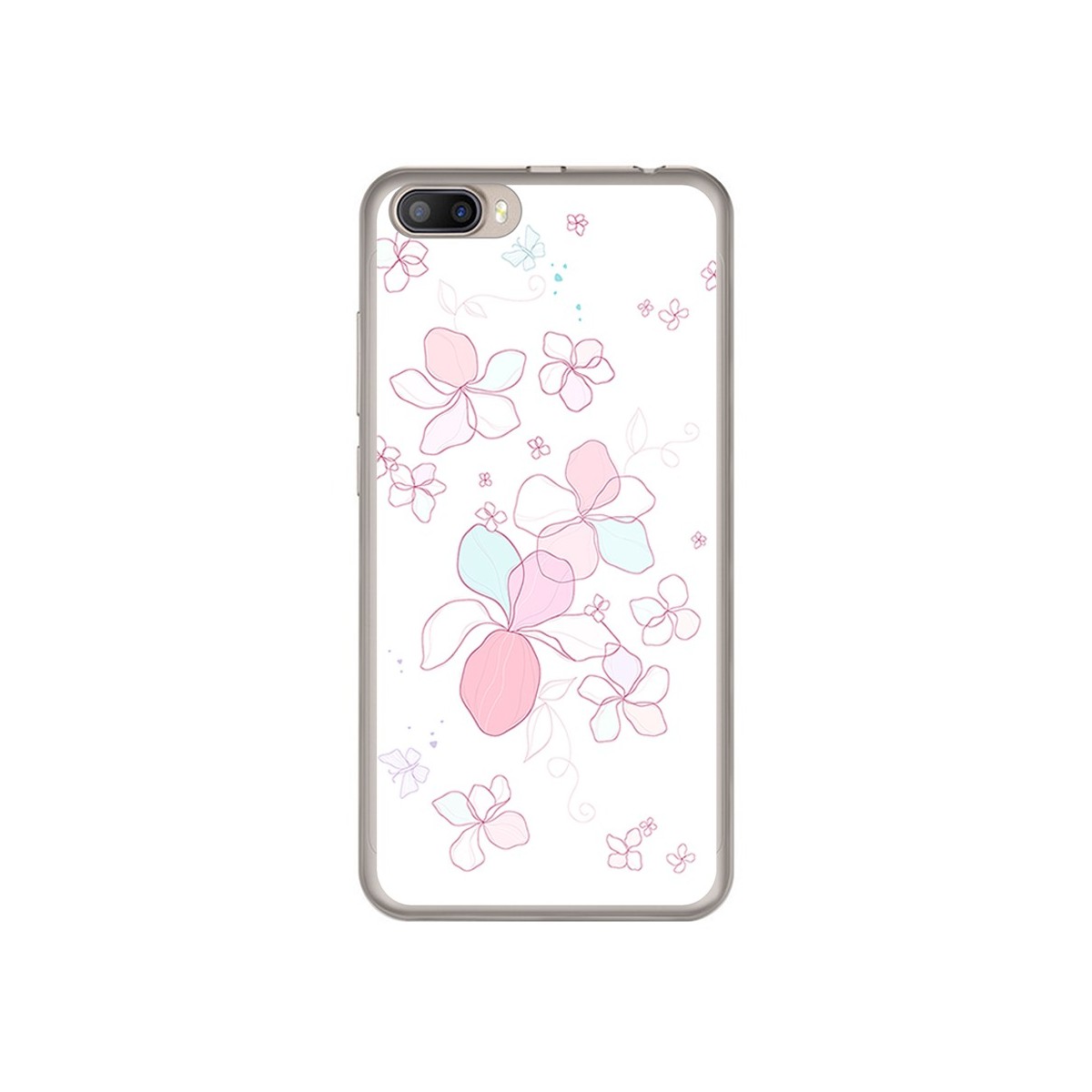 Funda Gel Tpu para Doogee Shoot 2 Diseño Flores Minimal Dibujos