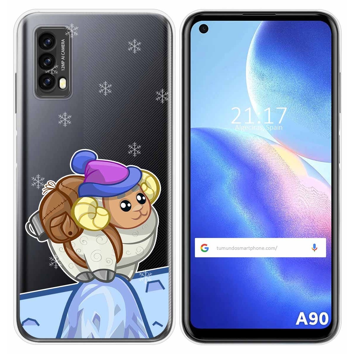Funda Silicona Transparente para Blackview A90 diseño Cabra Dibujos