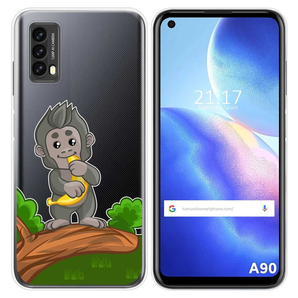 Funda Silicona Transparente para Blackview A90 diseño Mono Dibujos