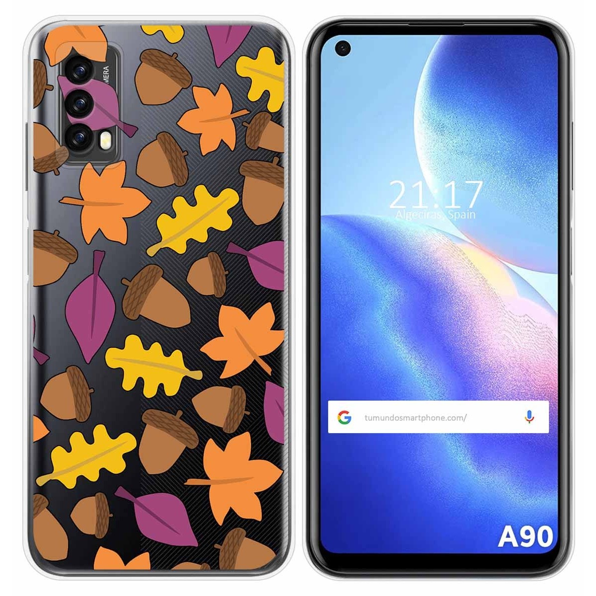 Funda Silicona Transparente para Blackview A90 diseño Otoño Dibujos