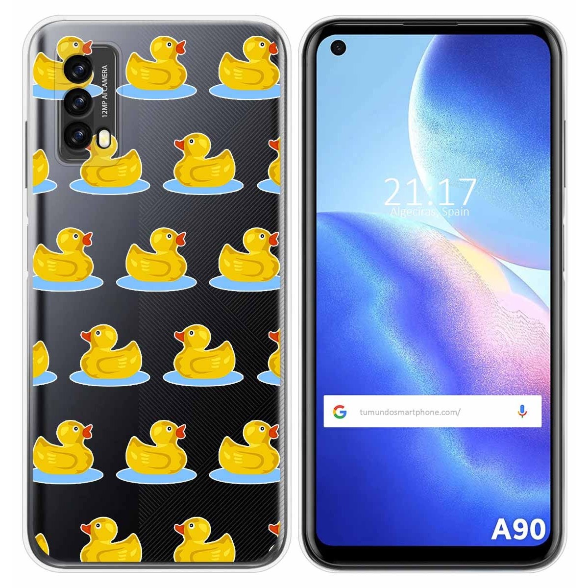 Funda Silicona Transparente para Blackview A90 diseño Pato Dibujos