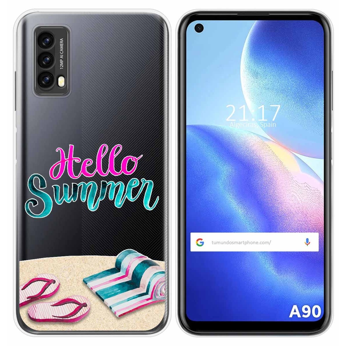 Funda Silicona Transparente para Blackview A90 diseño Summer Dibujos