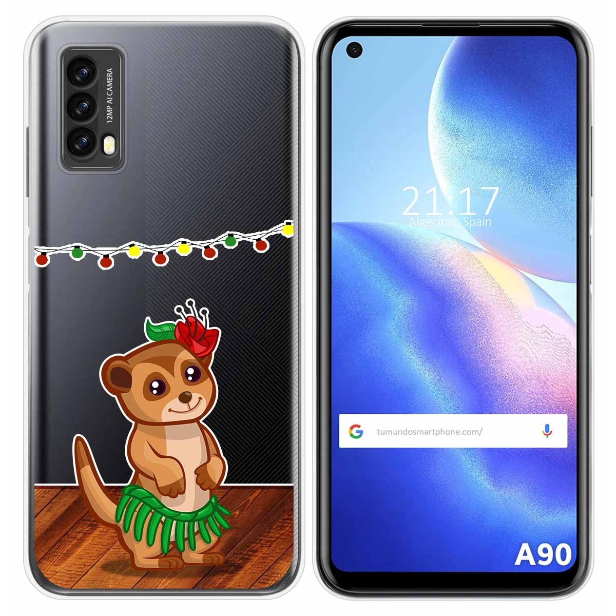 Funda Silicona Transparente para Blackview A90 diseño Suricata Dibujos