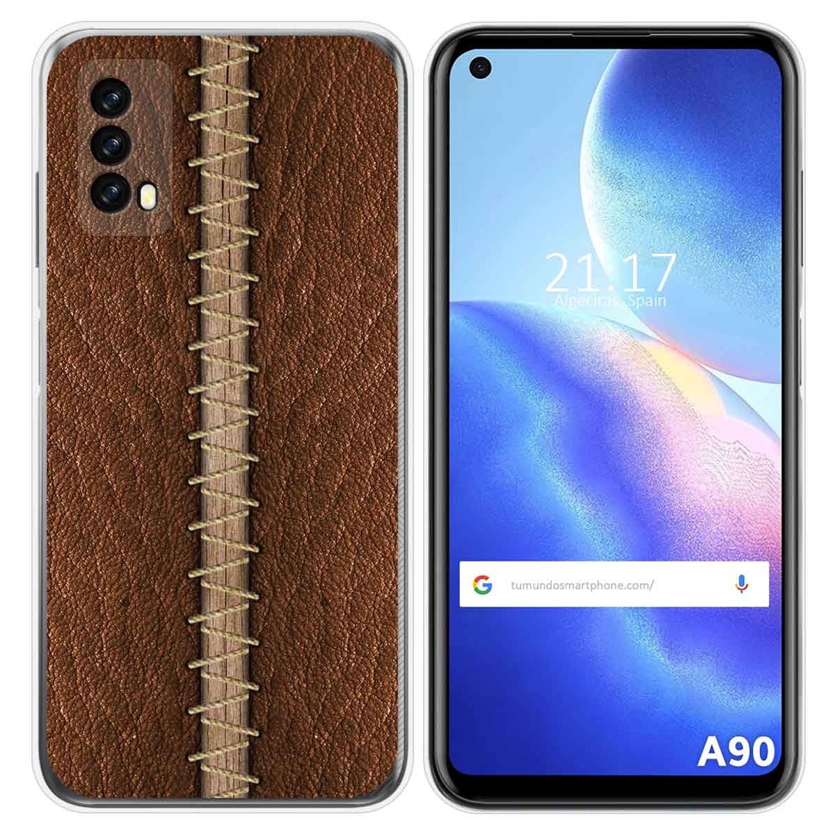 Funda Silicona para Blackview A90 diseño Cuero 01 Dibujos