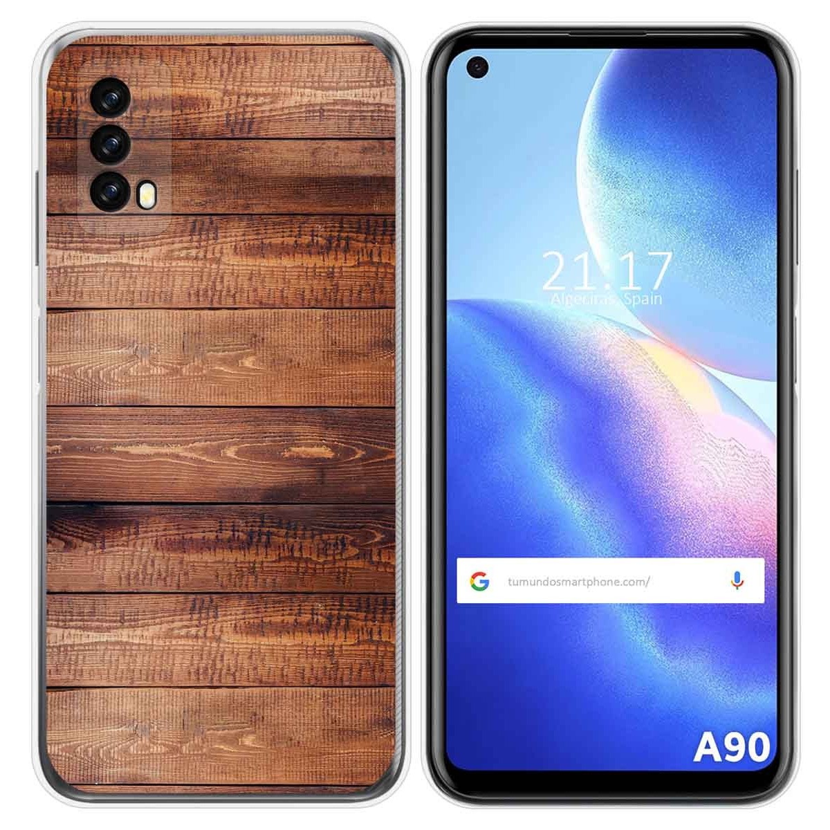 Funda Silicona para Blackview A90 diseño Madera 02 Dibujos