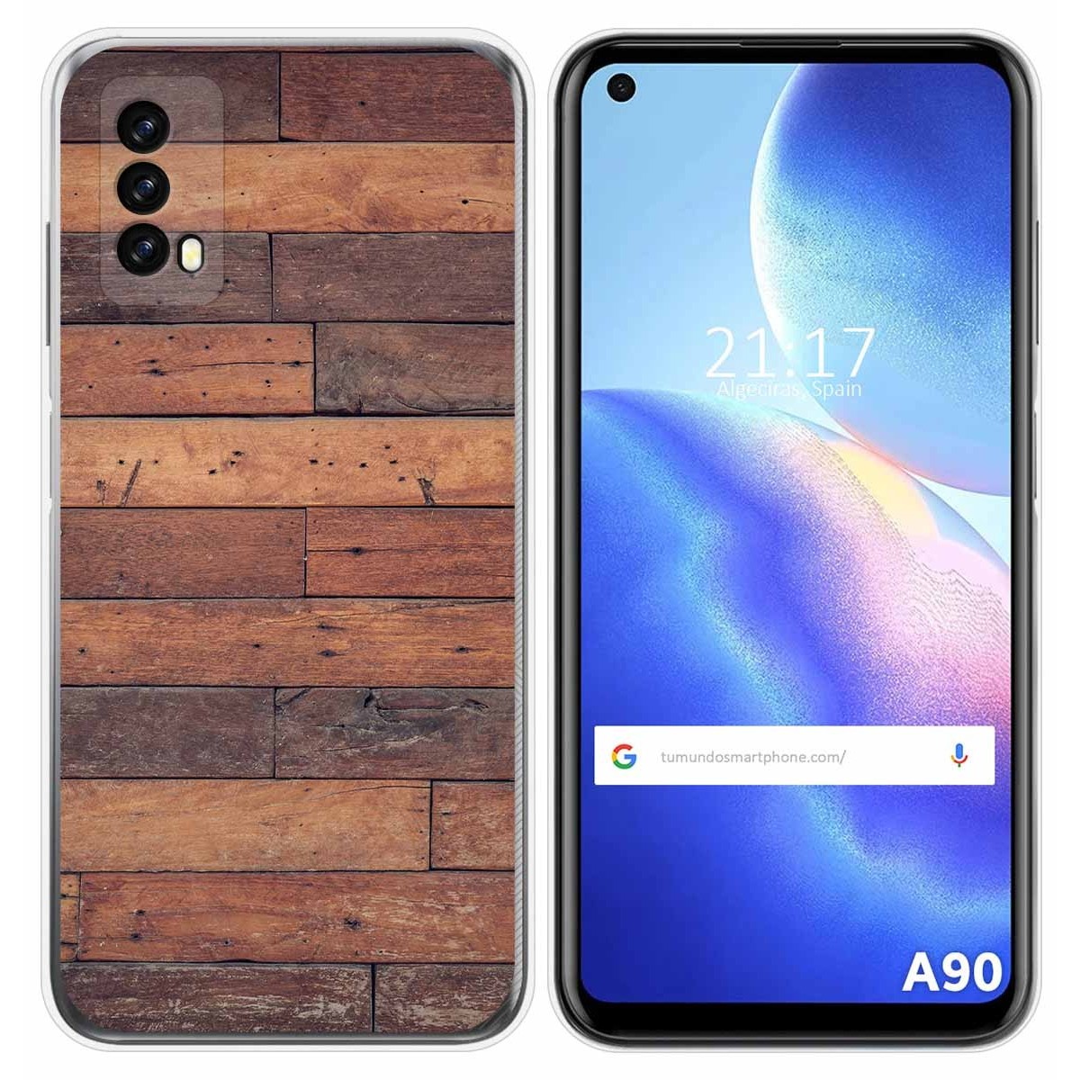 Funda Silicona para Blackview A90 diseño Madera 03 Dibujos