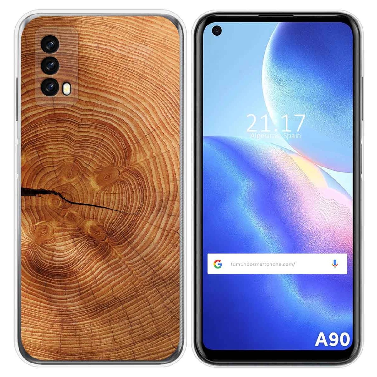 Funda Silicona para Blackview A90 diseño Madera 04 Dibujos