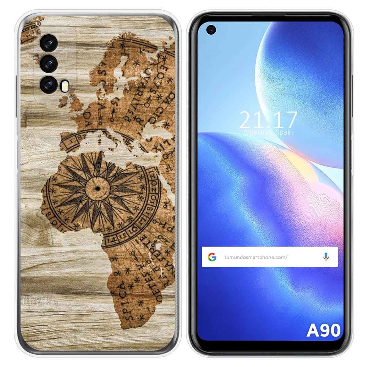 Funda Silicona para Blackview A90 diseño Madera 07 Dibujos