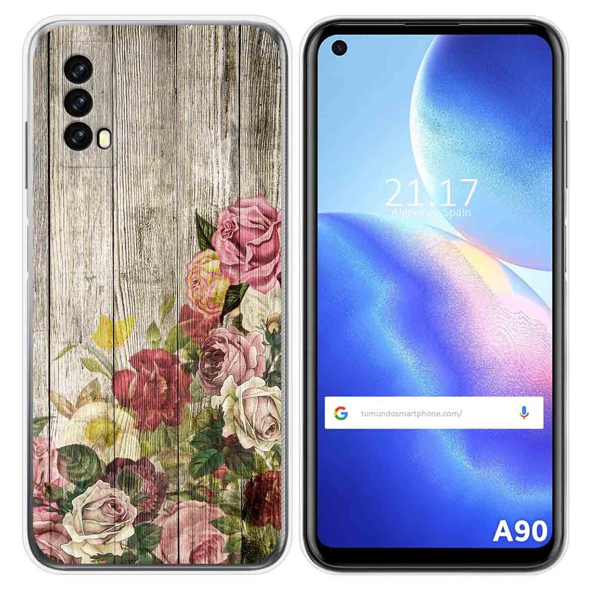 Funda Silicona para Blackview A90 diseño Madera 08 Dibujos
