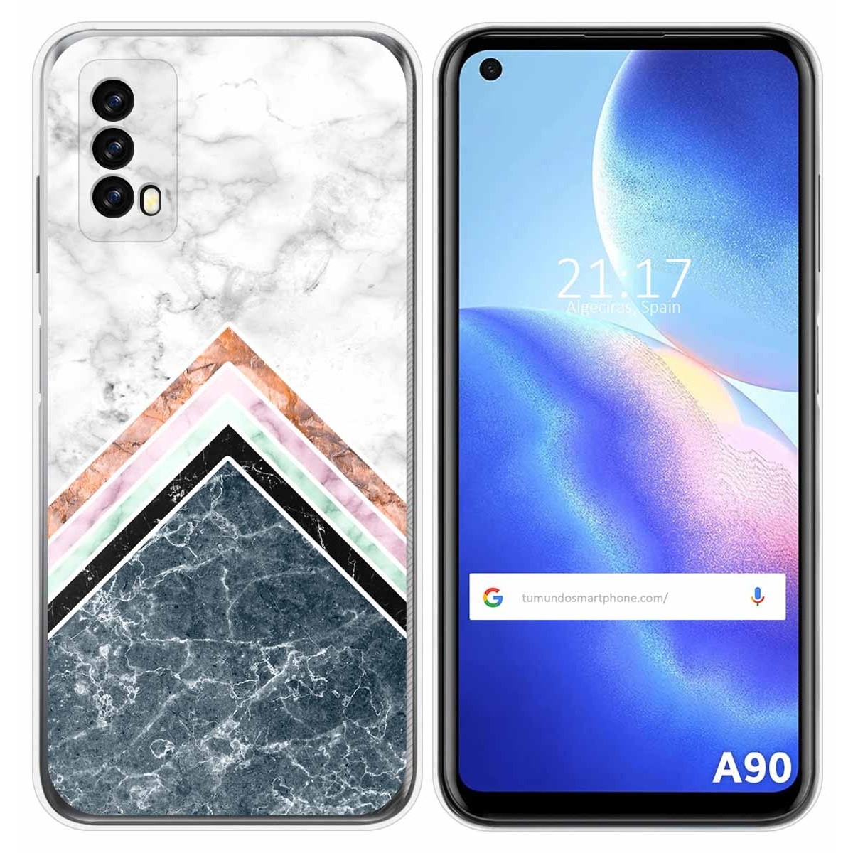 Funda Silicona para Blackview A90 diseño Mármol 05 Dibujos