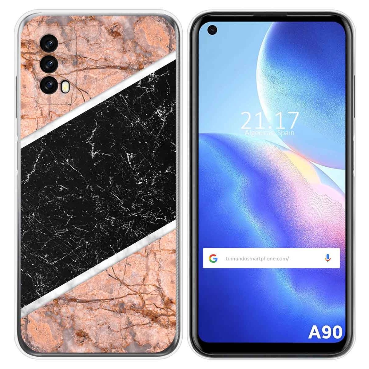 Funda Silicona para Blackview A90 diseño Mármol 07 Dibujos