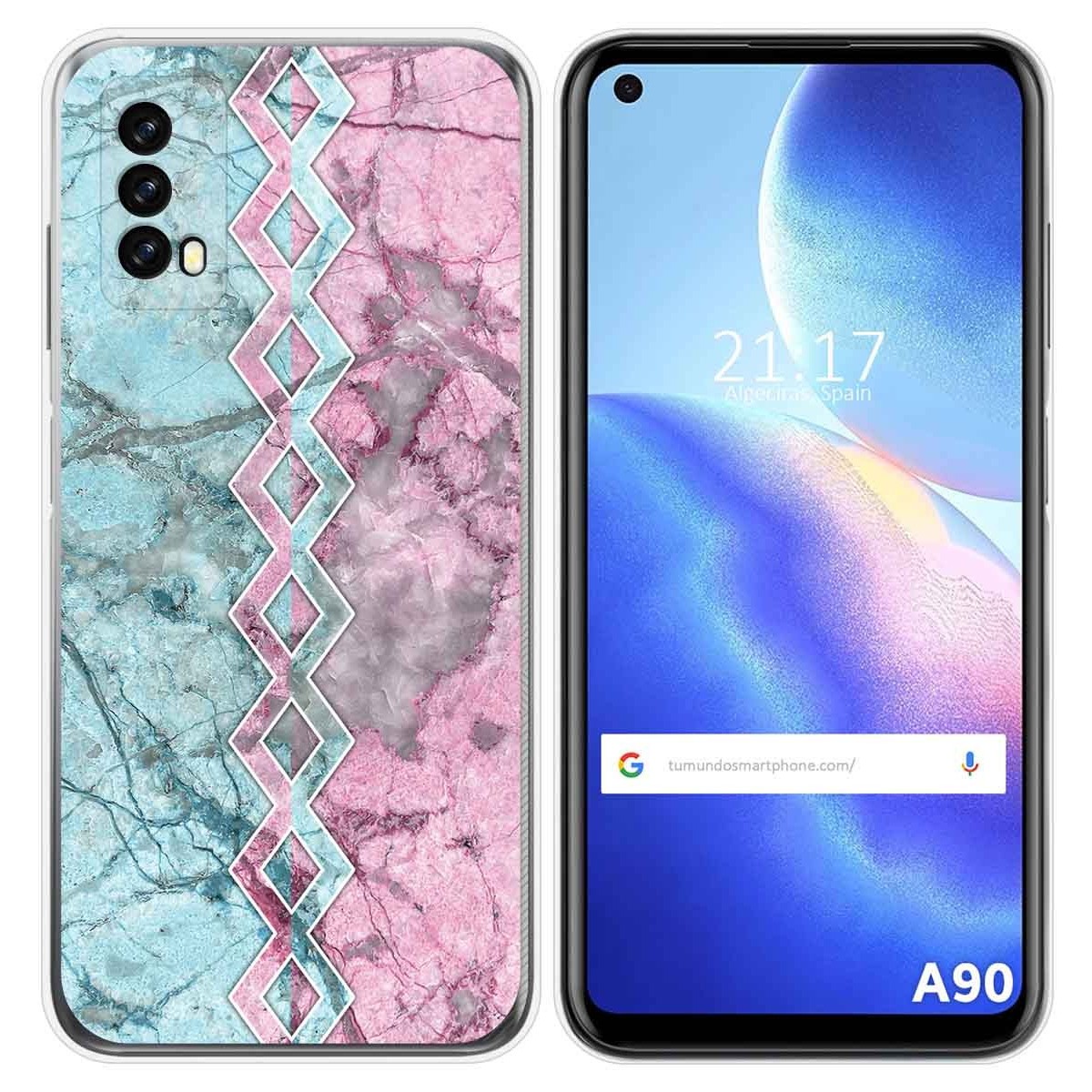 Funda Silicona para Blackview A90 diseño Mármol 08 Dibujos