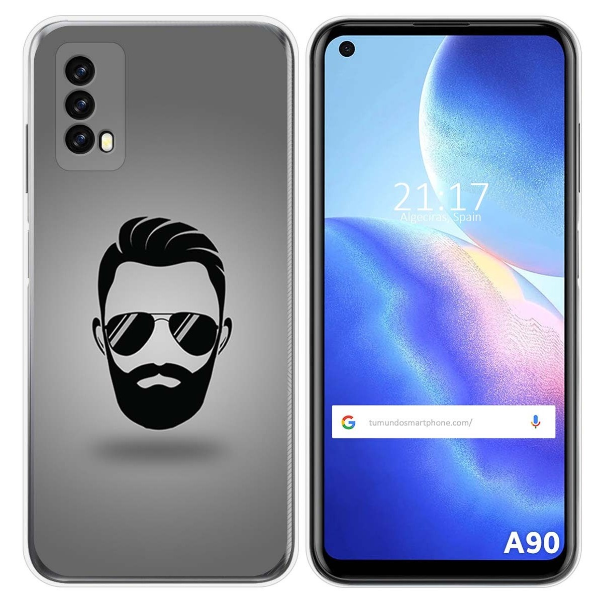 Funda Silicona para Blackview A90 diseño Barba Dibujos