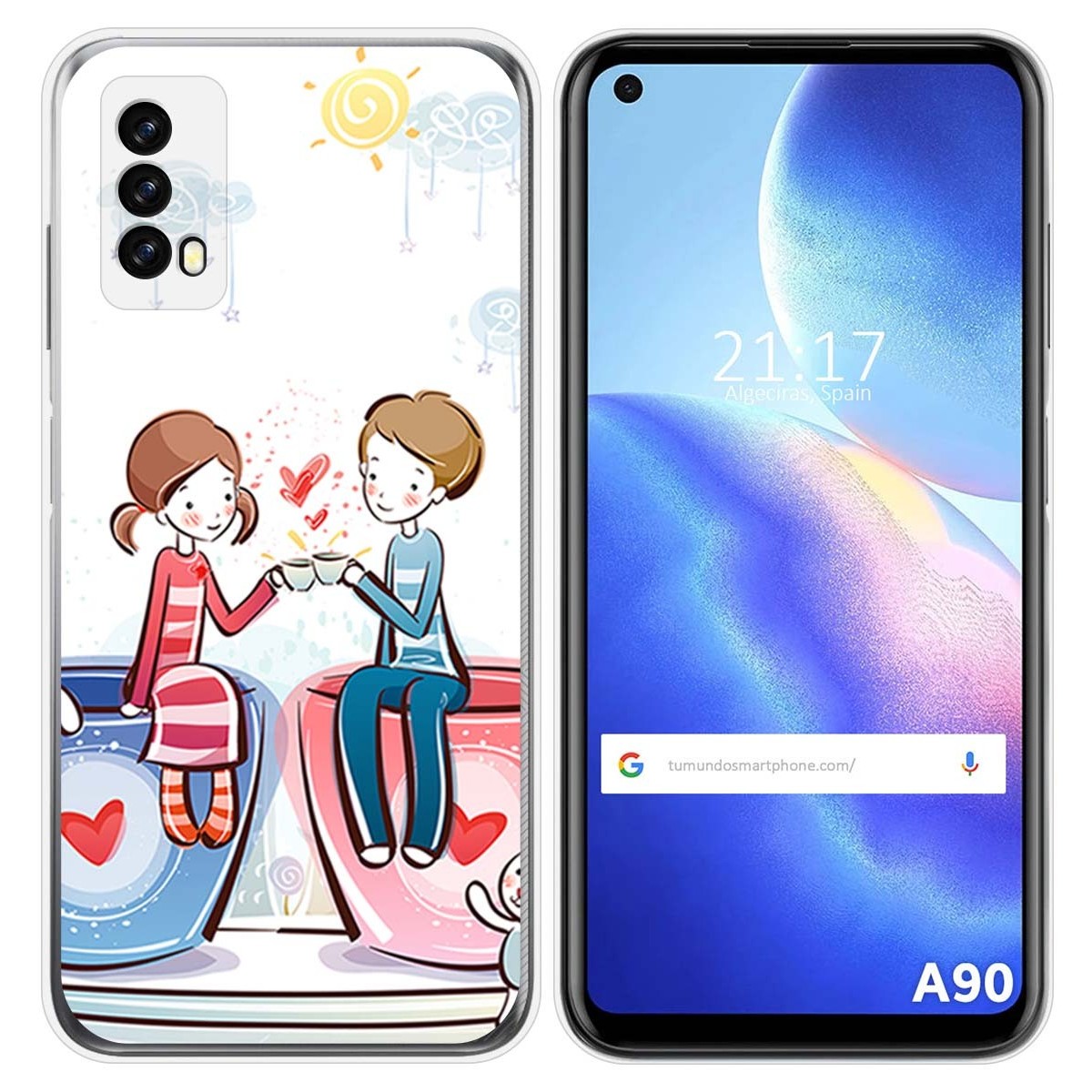 Funda Silicona para Blackview A90 diseño Café Dibujos