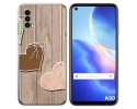 Funda Silicona para Blackview A90 diseño Corazones Madera Dibujos