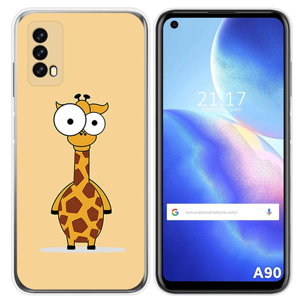 Funda Silicona para Blackview A90 diseño Jirafa Dibujos