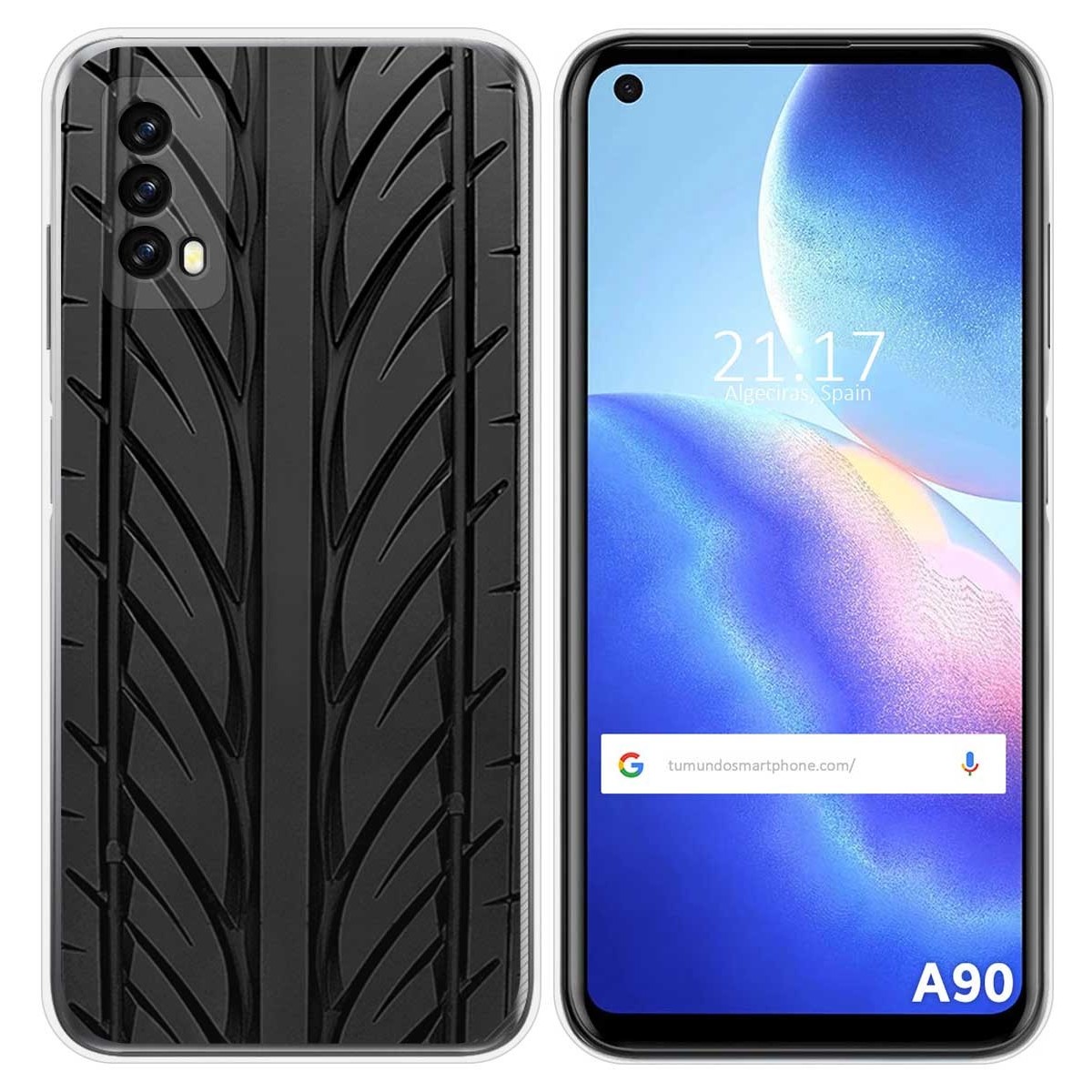 Funda Silicona para Blackview A90 diseño Neumatico Dibujos