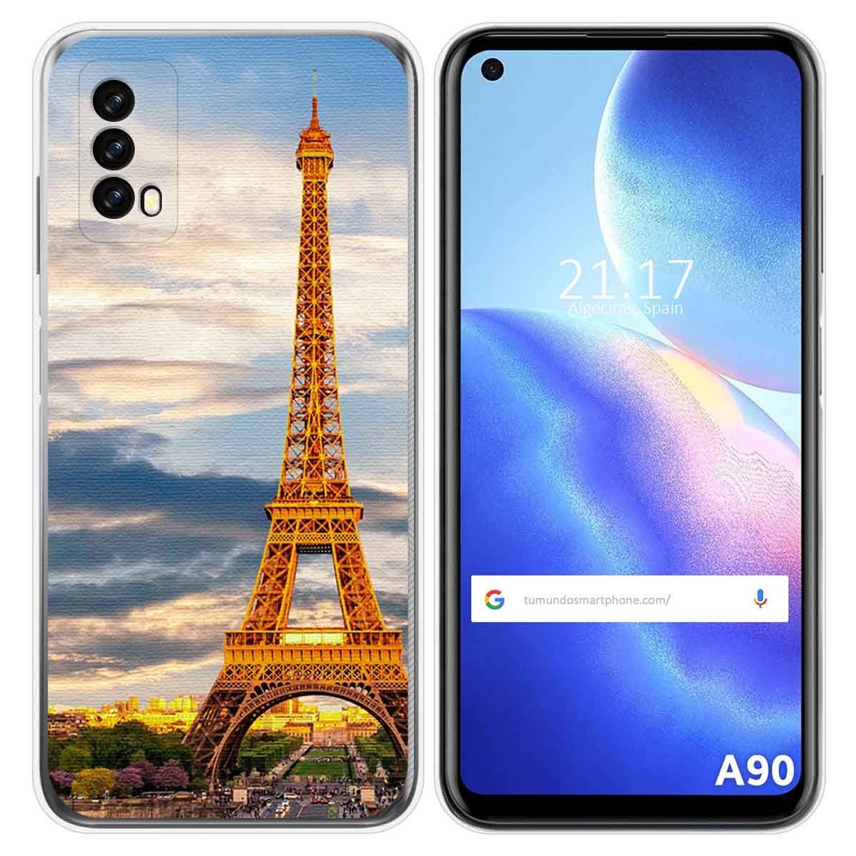 Funda Silicona para Blackview A90 diseño Paris Dibujos