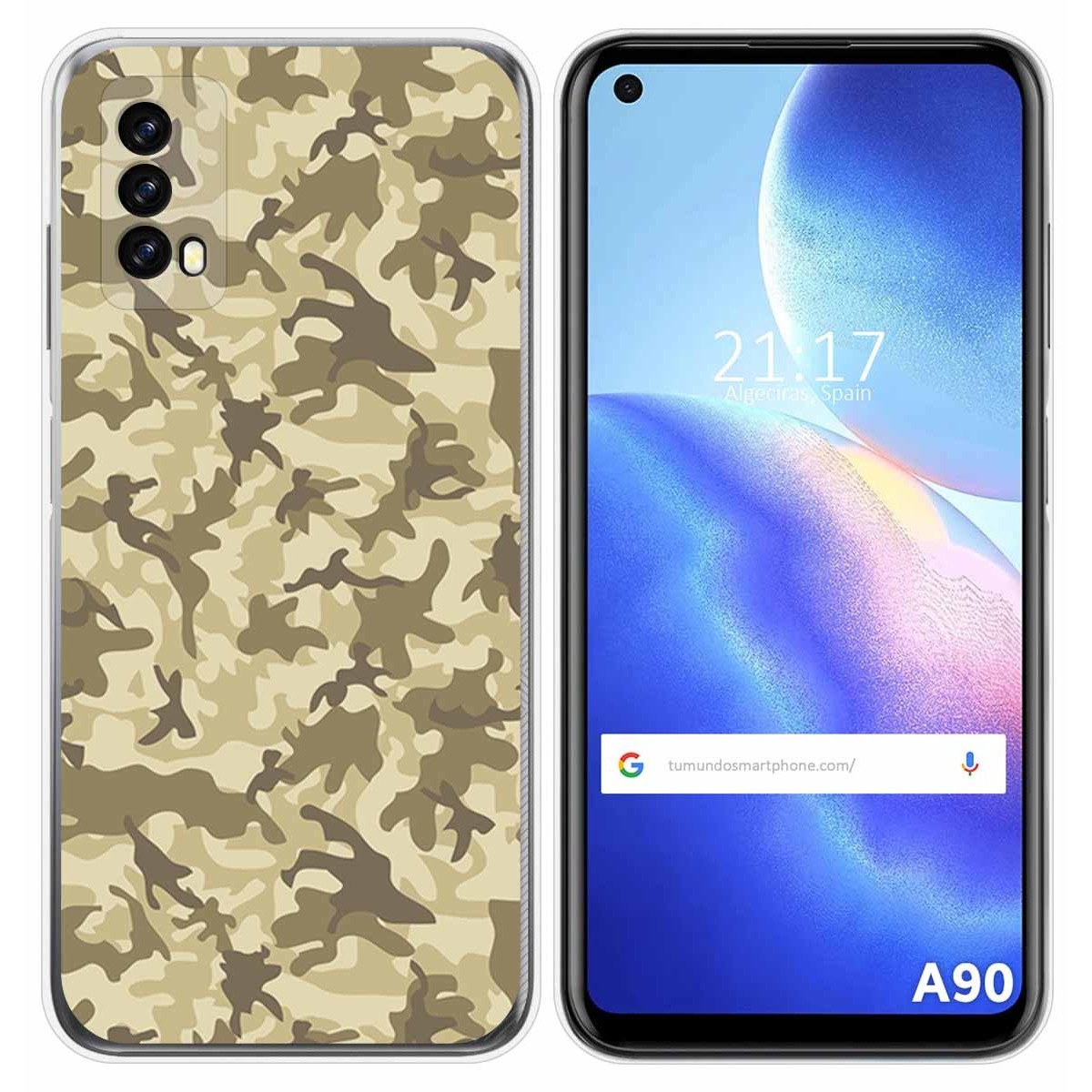Funda Silicona para Blackview A90 diseño Sand Camuflaje Dibujos