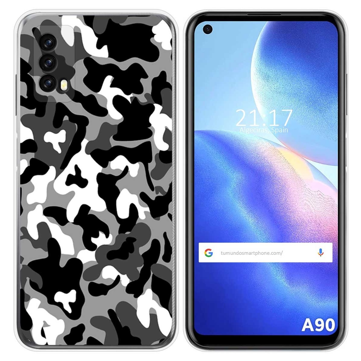 Funda Silicona para Blackview A90 diseño Snow Camuflaje Dibujos