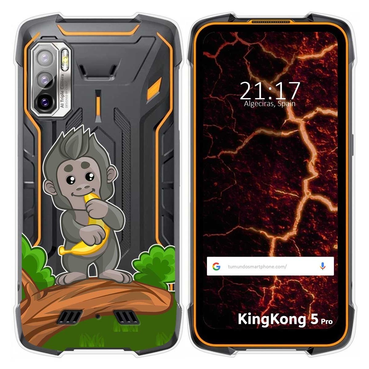Funda Silicona Transparente para Cubot King Kong 5 Pro diseño Mono Dibujos