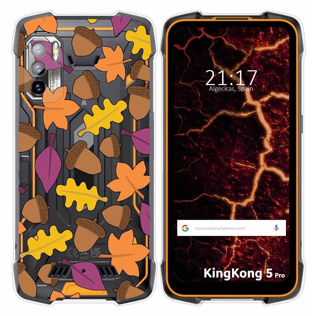 Funda Silicona Transparente para Cubot King Kong 5 Pro diseño Otoño Dibujos