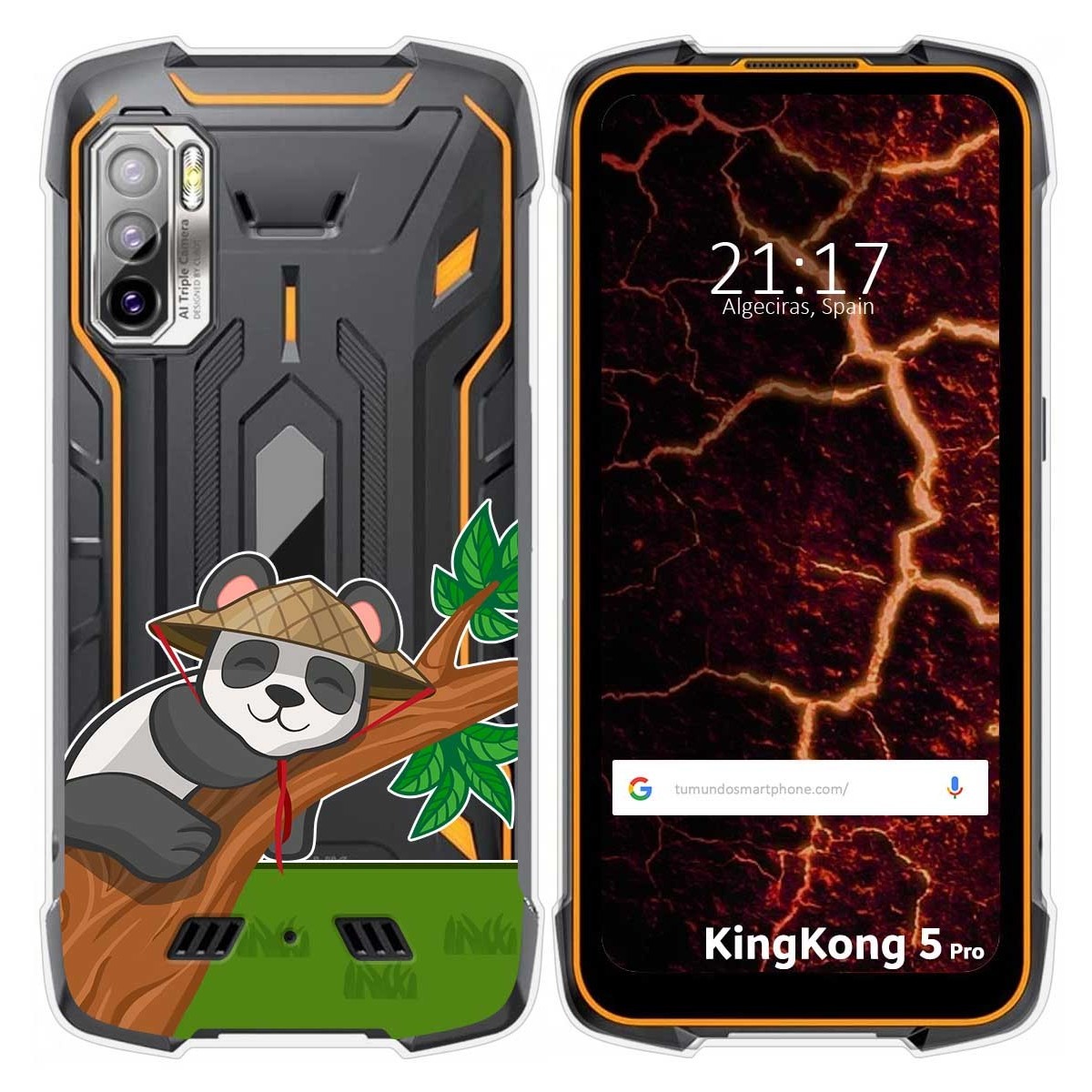 Funda Silicona Transparente para Cubot King Kong 5 Pro diseño Panda Dibujos