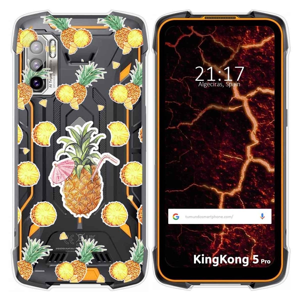 Funda Silicona Transparente para Cubot King Kong 5 Pro diseño Piña Dibujos
