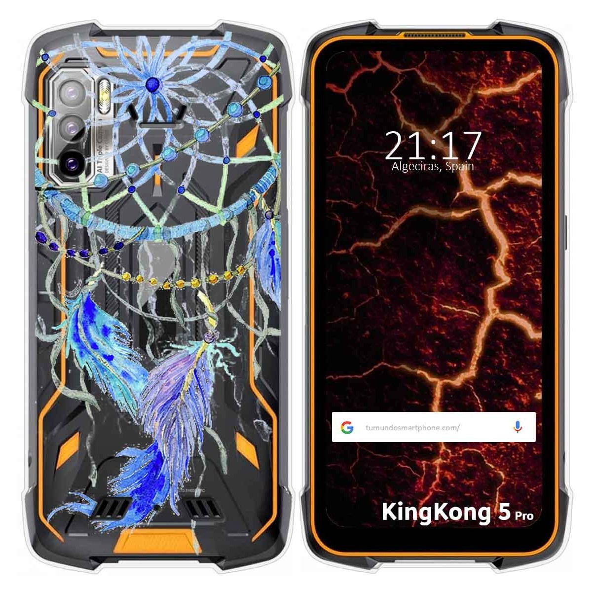 Funda Silicona Transparente para Cubot King Kong 5 Pro diseño Plumas Dibujos
