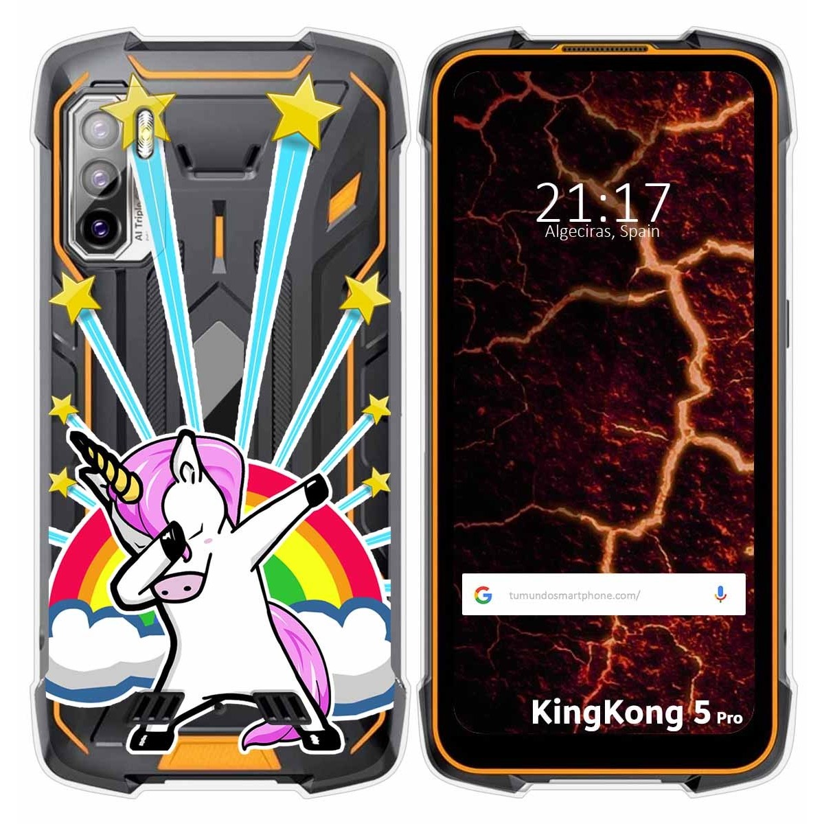 Funda Silicona Transparente para Cubot King Kong 5 Pro diseño Unicornio Dibujos