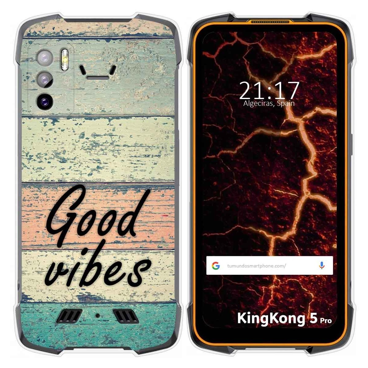 Funda Silicona para Cubot King Kong 5 Pro diseño Madera 01 Dibujos