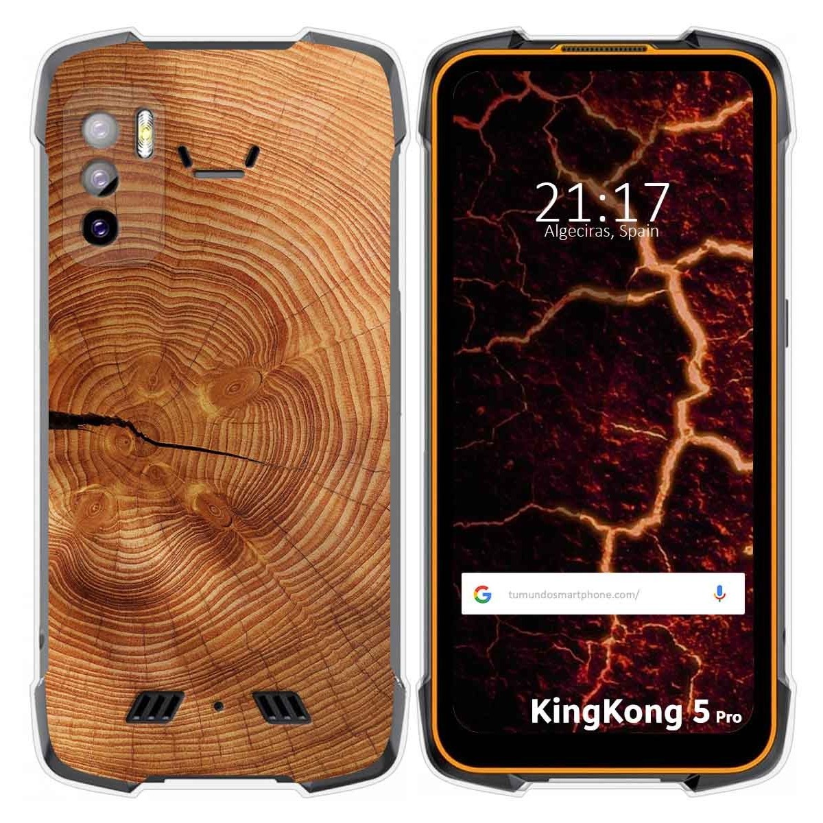 Funda Silicona para Cubot King Kong 5 Pro diseño Madera 04 Dibujos
