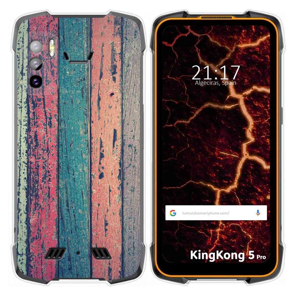 Funda Silicona para Cubot King Kong 5 Pro diseño Madera 10 Dibujos