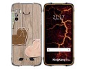 Funda Silicona para Cubot King Kong 5 Pro diseño Corazones Madera Dibujos