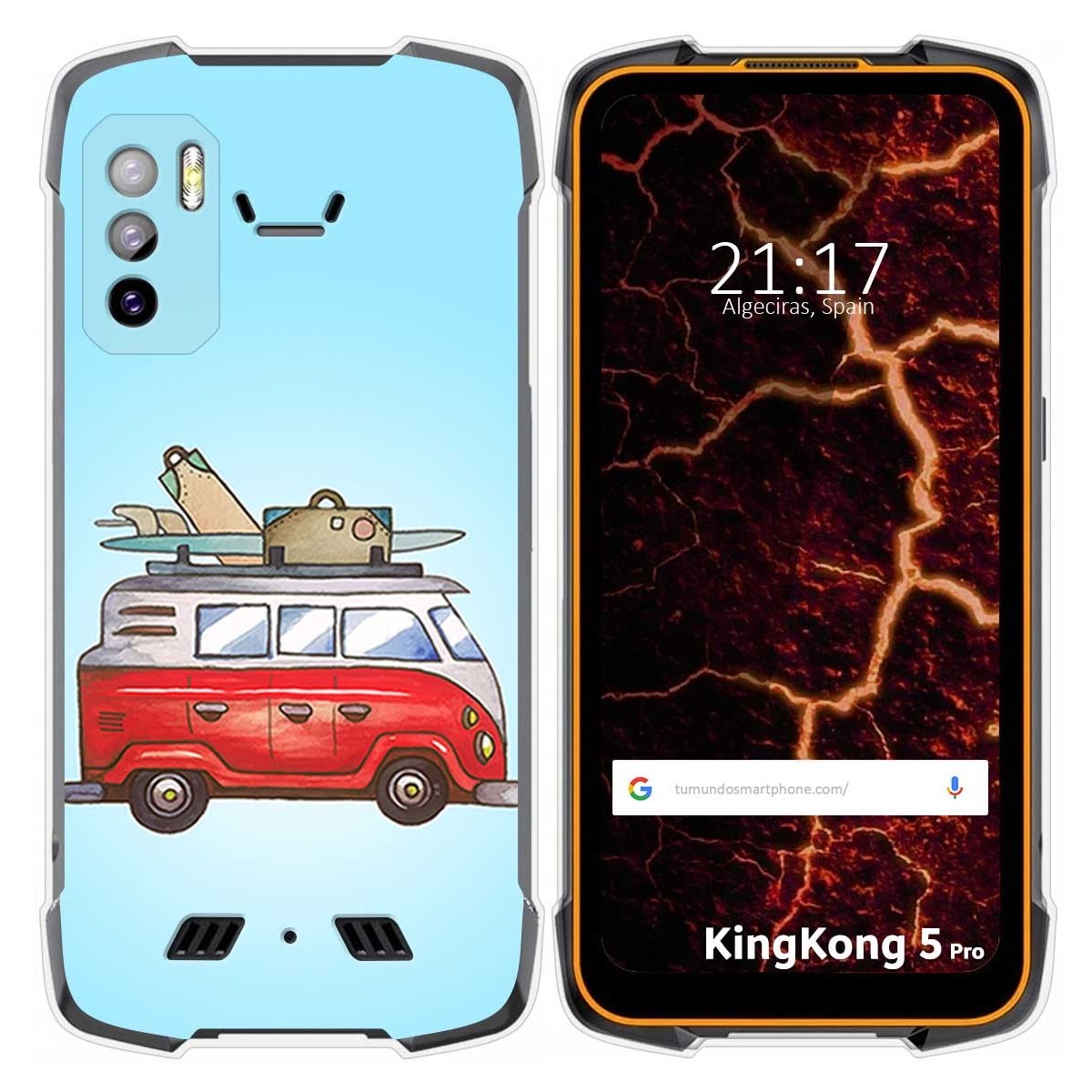 Funda Silicona para Cubot King Kong 5 Pro diseño Furgoneta Dibujos