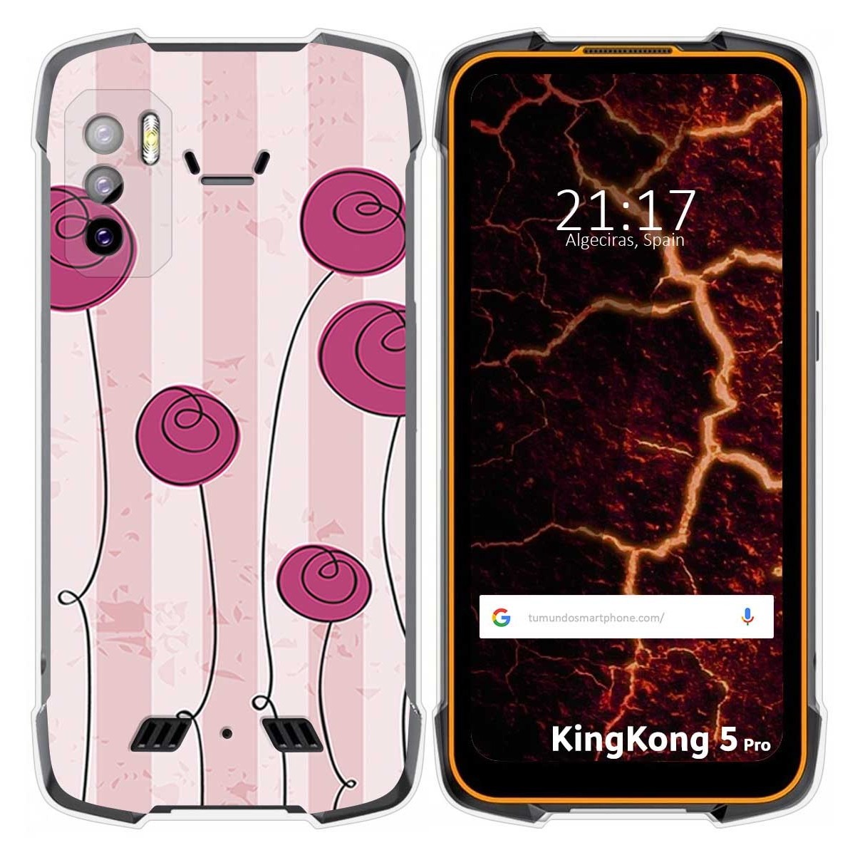 Funda Silicona para Cubot King Kong 5 Pro diseño Flores Vintage Dibujos