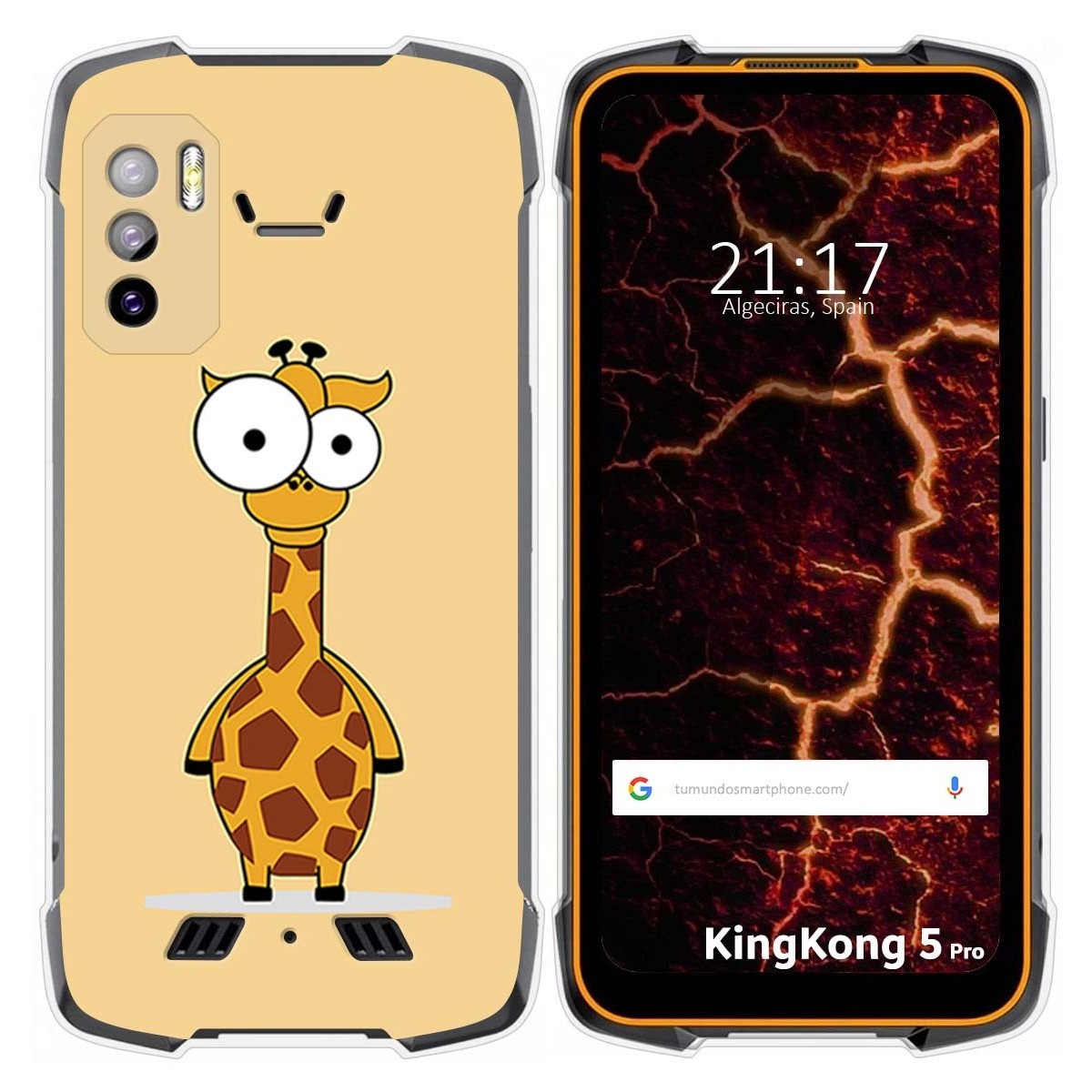 Funda Silicona para Cubot King Kong 5 Pro diseño Jirafa Dibujos