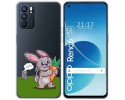 Funda Silicona Transparente para Oppo Reno 6 5G diseño Conejo Dibujos