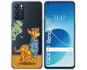 Funda Silicona Transparente para Oppo Reno 6 5G diseño Jirafa Dibujos