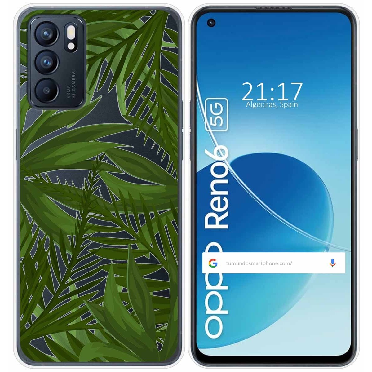 Funda Silicona Transparente para Oppo Reno 6 5G diseño Jungla Dibujos