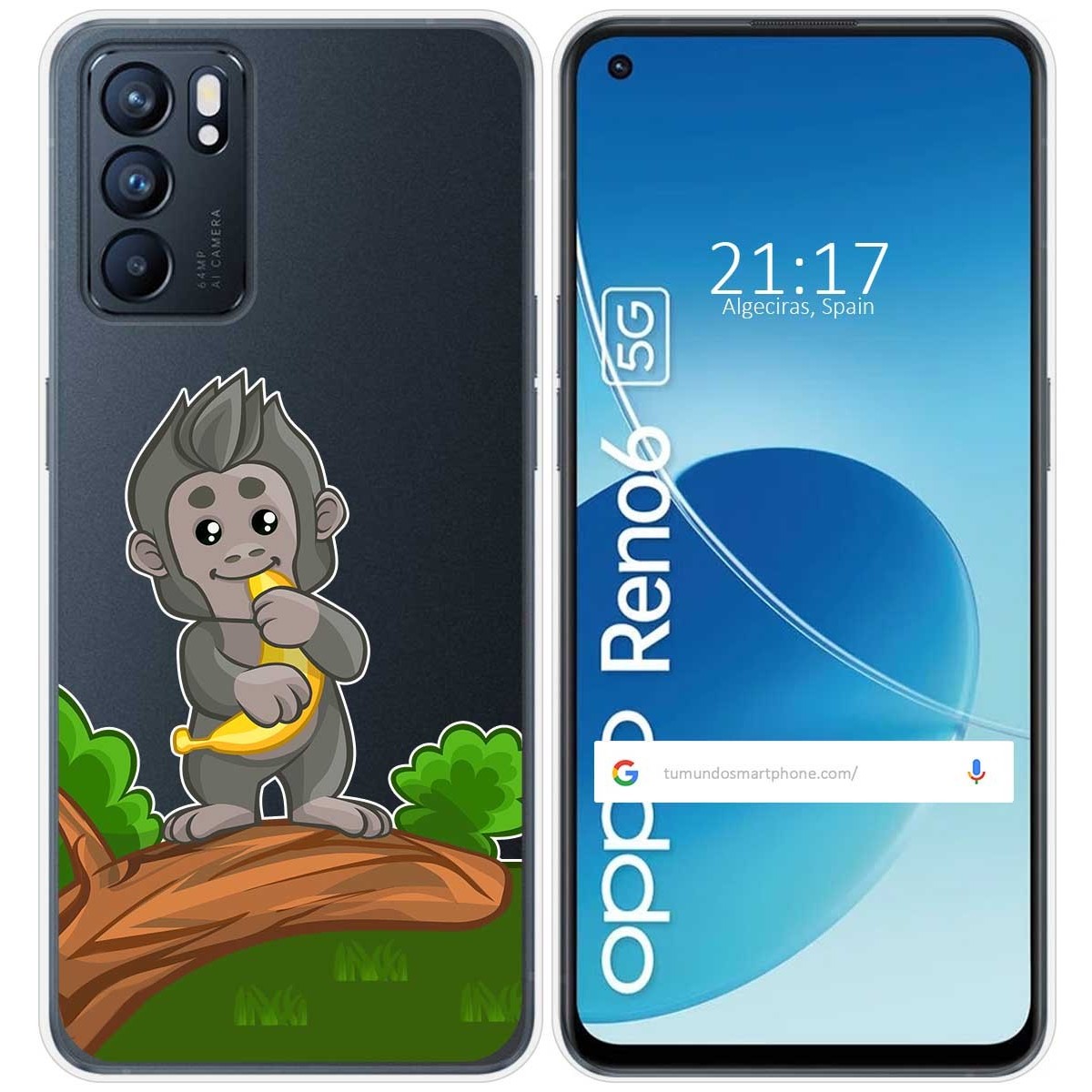 Funda Silicona Transparente para Oppo Reno 6 5G diseño Mono Dibujos
