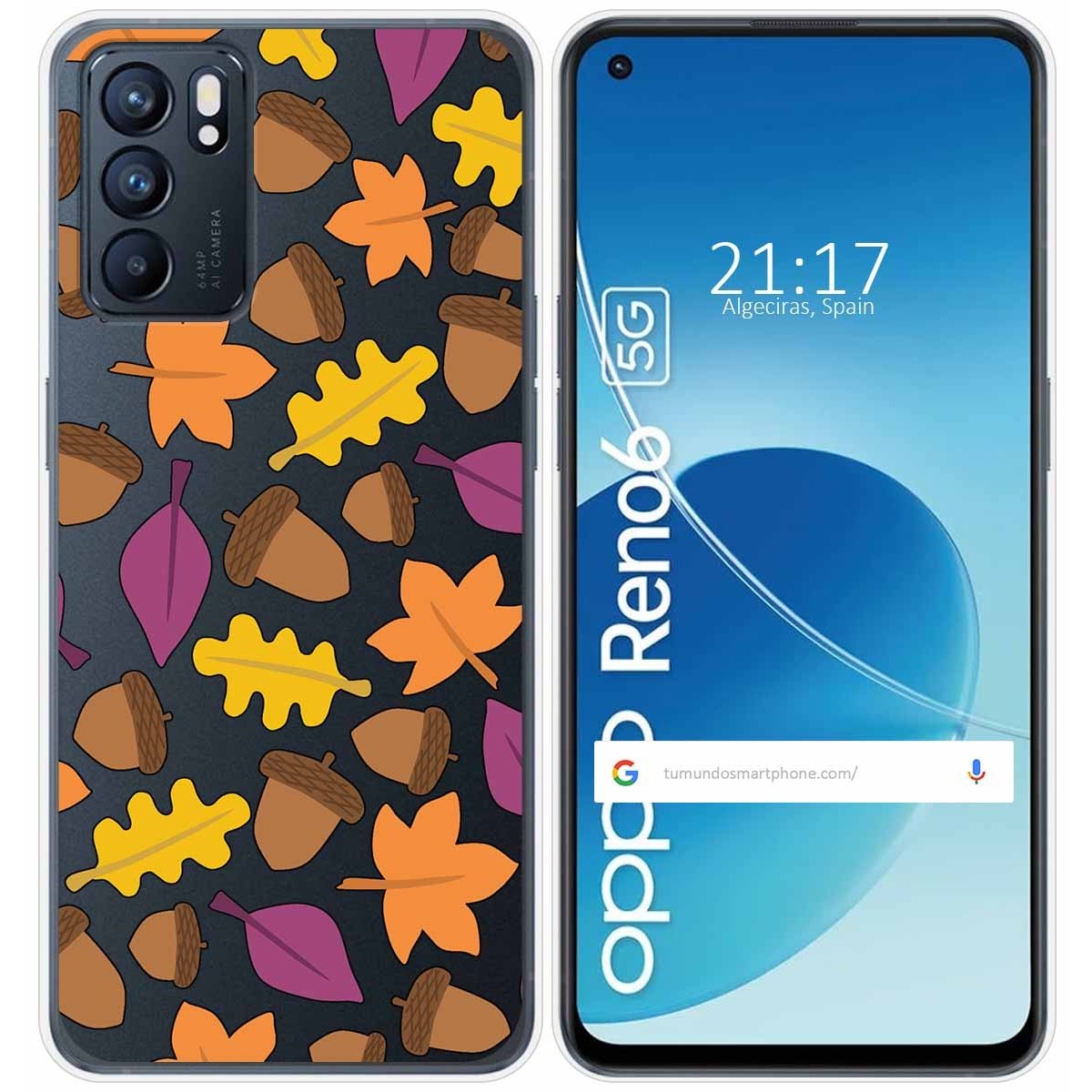 Funda Silicona Transparente para Oppo Reno 6 5G diseño Otoño Dibujos