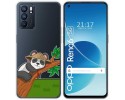 Funda Silicona Transparente para Oppo Reno 6 5G diseño Panda Dibujos
