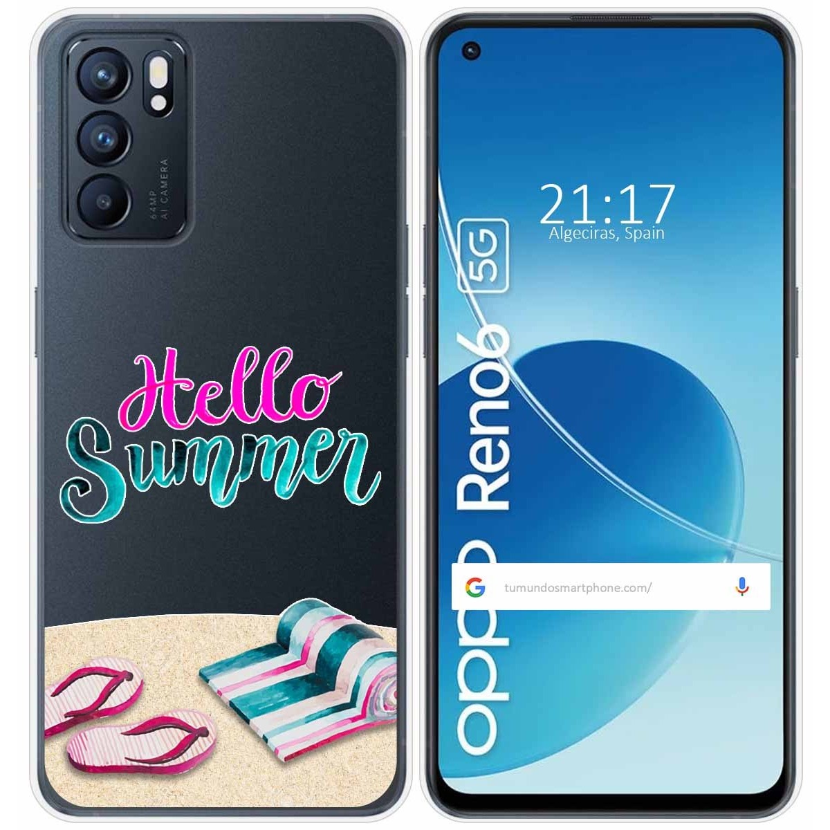 Funda Silicona Transparente para Oppo Reno 6 5G diseño Summer Dibujos