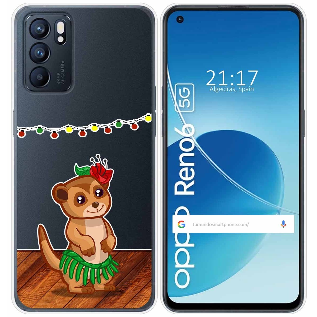 Funda Silicona Transparente para Oppo Reno 6 5G diseño Suricata Dibujos
